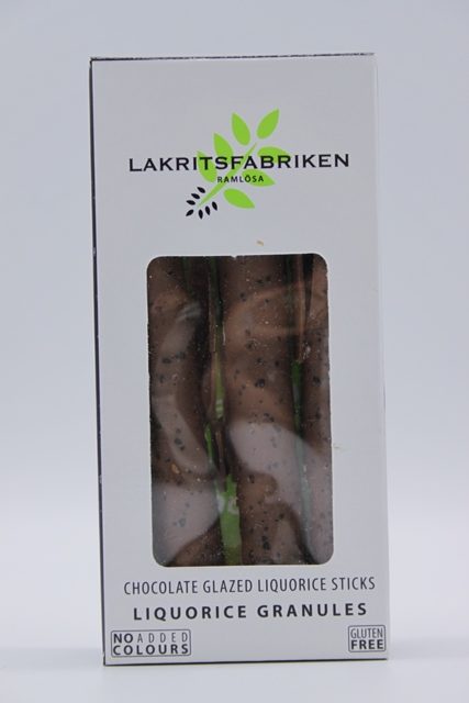 Lakritsfabriken Ramlösa mit Schokoladenüberzug und Lakritzgranulat - 45g