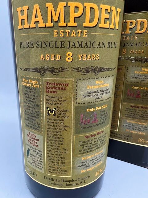 Hampden 8 Years Pure Single Jamaican Rum - 46% - Image 2