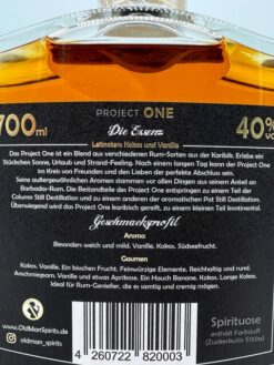 Old Man Rum "Project One" Caribbean Spirit - 40% – Bild 2