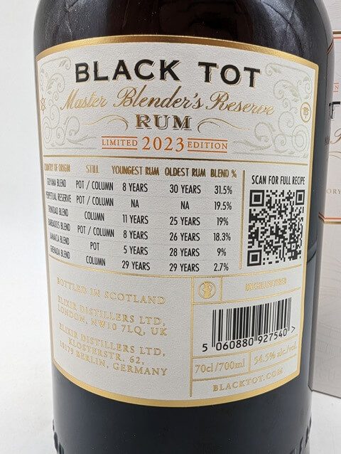 Black Tot Master Blenders Reserve 2023 - 54,5% – Bild 2