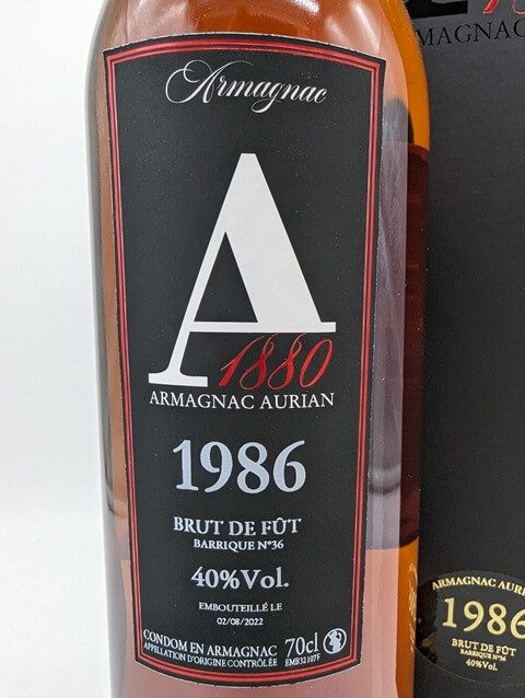 Armagnac Aurian 1986 - 40,0% – Bild 2