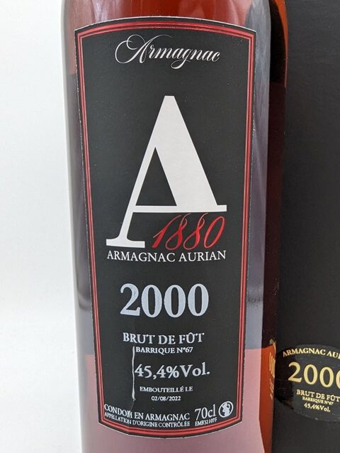 Armagnac Aurian 2000 - 45,4% – Bild 2