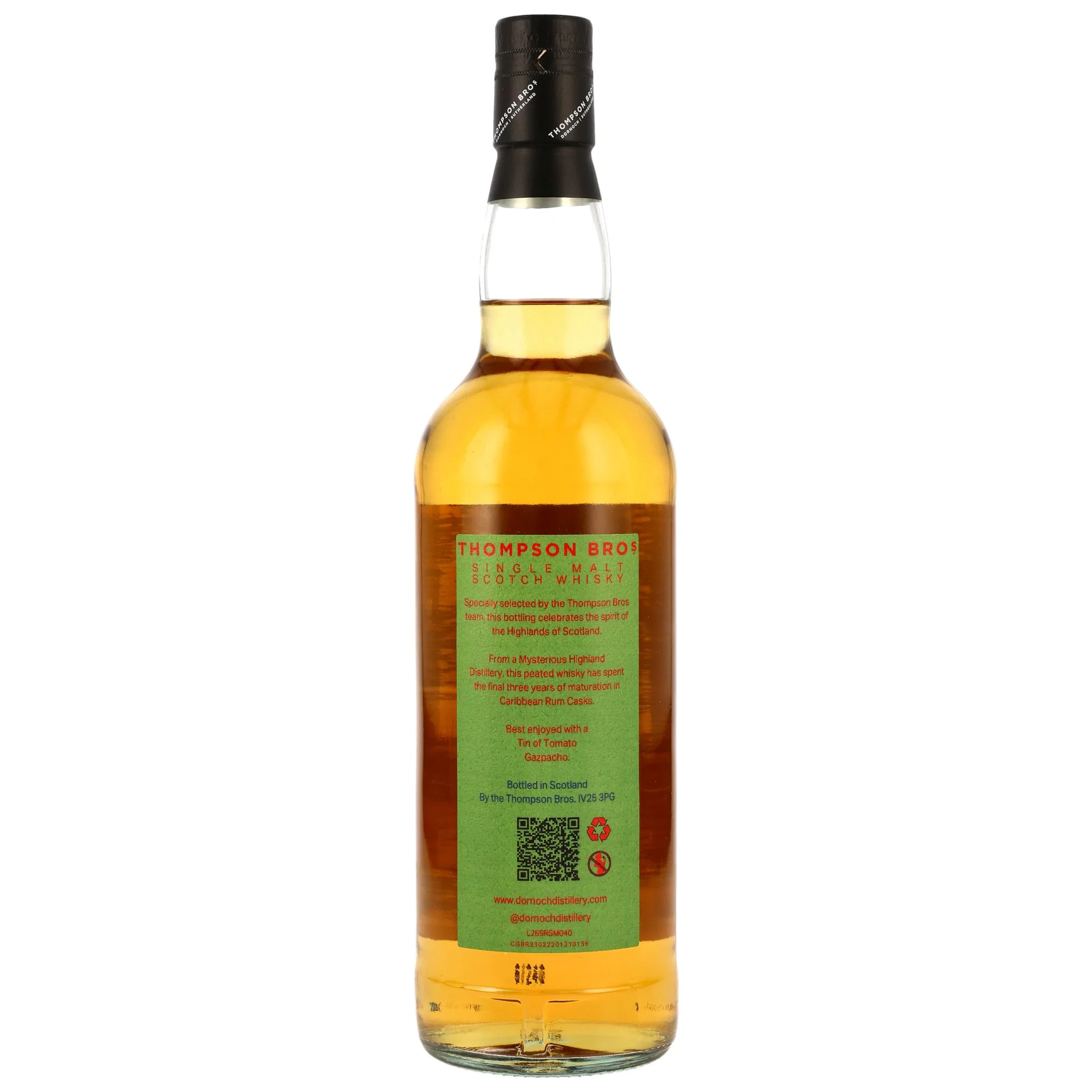 Peated Highland Single Malt 12 Jahre Thompson Bros - 45,7% – Bild 2