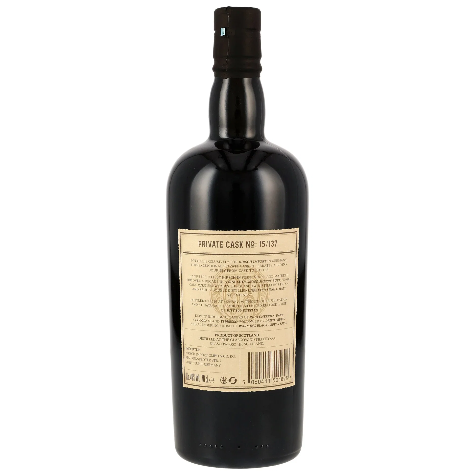 1770 Glasgow 2015 Oloroso Sherry #15/137 - 46% - Image 2